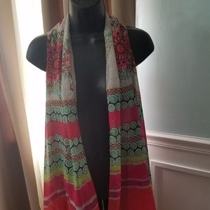 Multi-colored scarf vest.